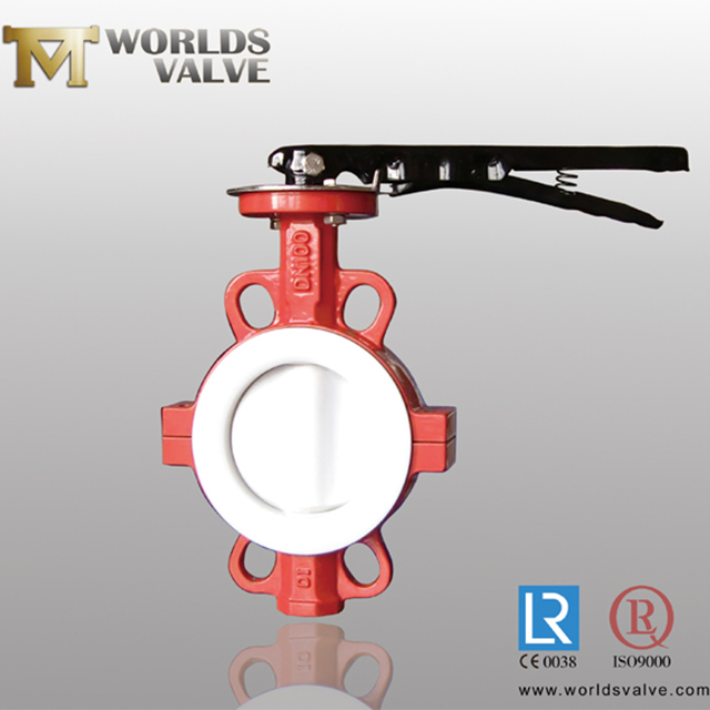 Full Ptfe Lined Wafer Butterfly Valve Two Pieces Body Ductile Iron Bodyptfe Disc And Seathigh 9145